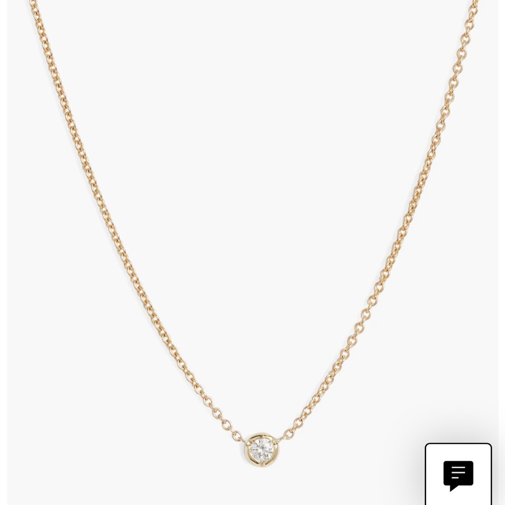 Bony Levy NWOT Petite Bezel Diamond Solitaire Necklace
